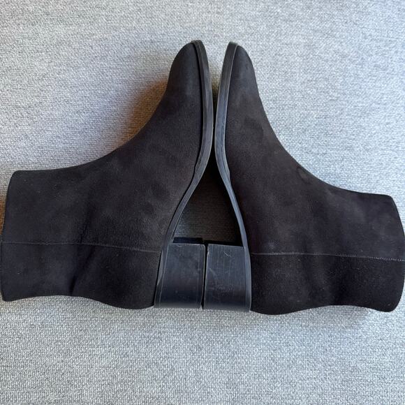 Pancaldi For Diane B. Women's Black Suede Leather Ankle Boot Sz 7 Side Zip - Picture 7 of 12